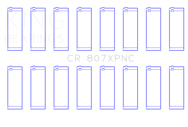 King Engine Bearings CR807XPNC Chevy Small Block 307ci and Gen III/IV Performance Rod Bearing Set, Standard Size