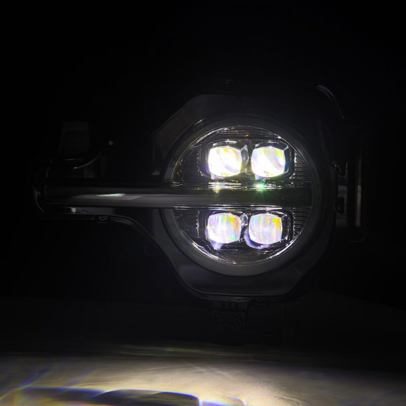 AlphaRex NOVA LED Projector Headlights Alpha-Black with Active Lighting, Sequential Turn Signals and DRL for 2021–2023 Ford Bronco