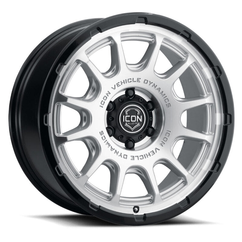 ICON Alloys Rancho 20x9 Wheel - Silver Machined with Gloss Black Lip for SUVs and Trucks