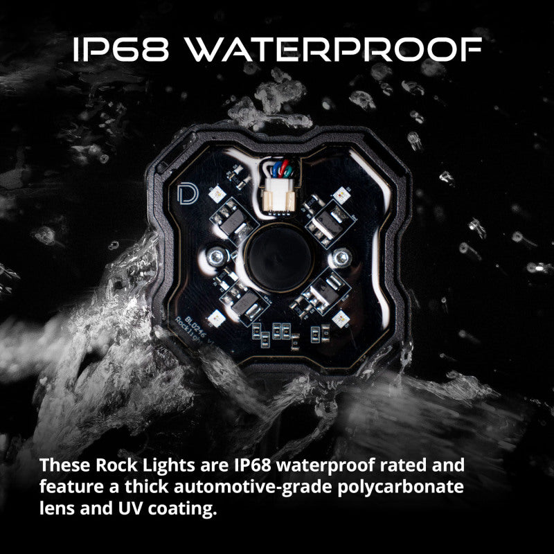 Diode Dynamics Stage Series SXS Rock Light Installer Kit RGBW M8 4-Pack, Part DD7751