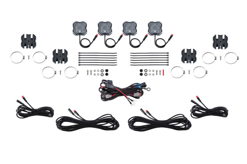 Diode Dynamics Stage Series SXS Rock Light Installer Kit RGBW M8 4-Pack, Part DD7751