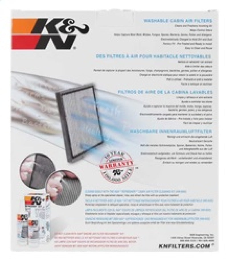 K&N Engineering VF2002 Washable Cabin Air Filter for Select Subaru Legacy Models