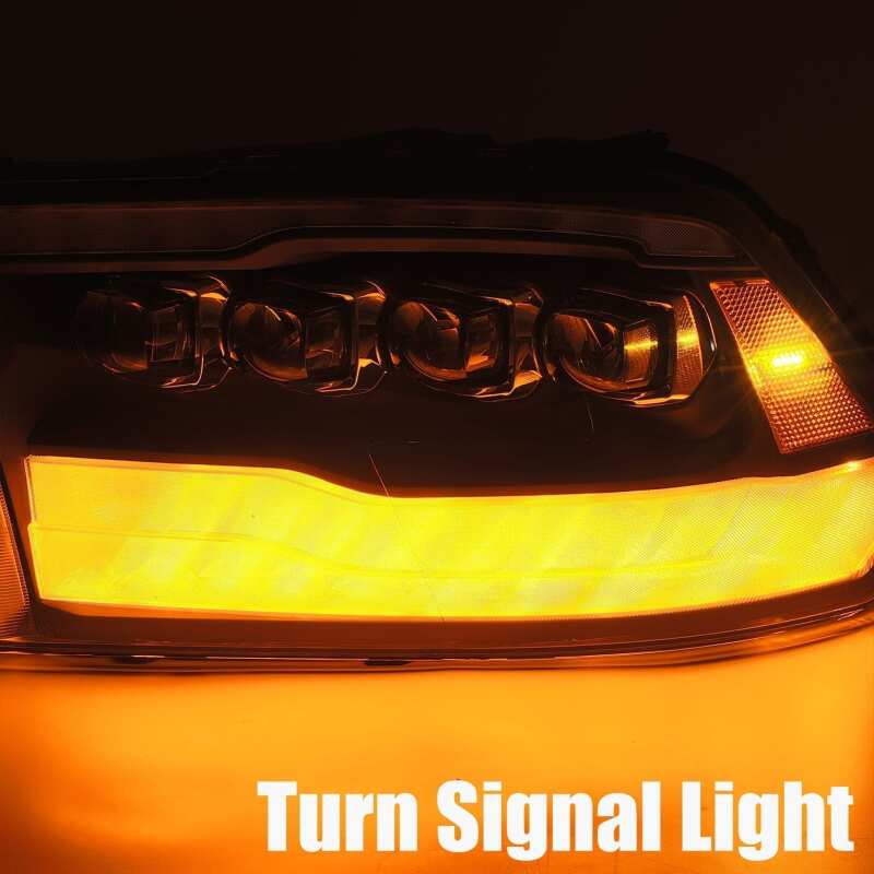 AlphaRex NOVA LED Projector Headlights for 2009-2018 Dodge Ram 1500, Alpha Black Plank Style with DRL
