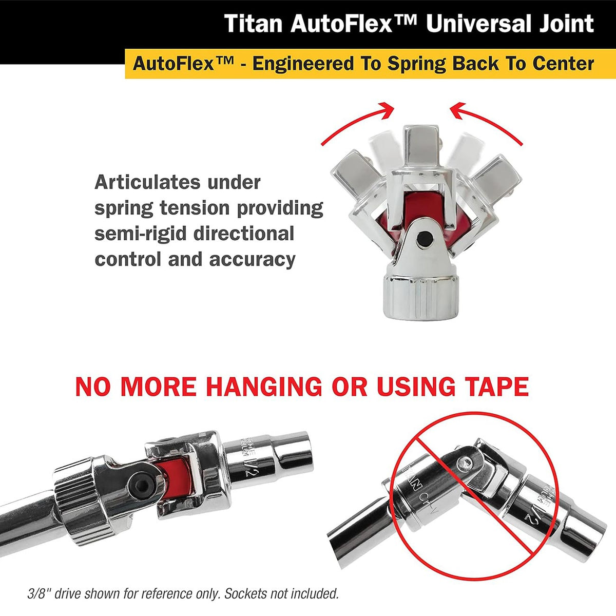 Titan Tools Auto Flex Universal Joint Socket Set, 3-Piece - Part 85505