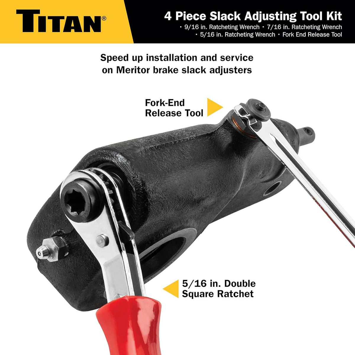 Titan 85569 4-Piece Brake Slack Adjusting Tool Set