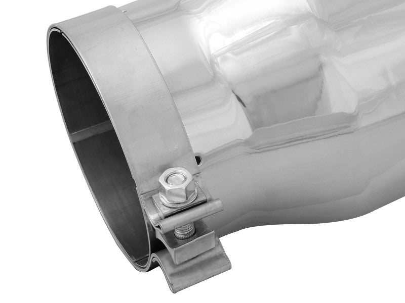 aFe MACH Force-Xp 304 Stainless Steel Exhaust Tip, 5-Inch Inlet, 7-Inch Outlet, 12-Inch Length, Right Side Exit - 49T50702-P12