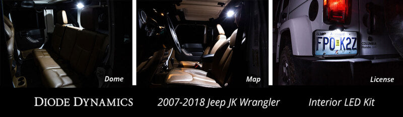 Diode Dynamics Wrangler JK 4-Door Interior LED Bulb Kit Stage 2 Cool White DD0364