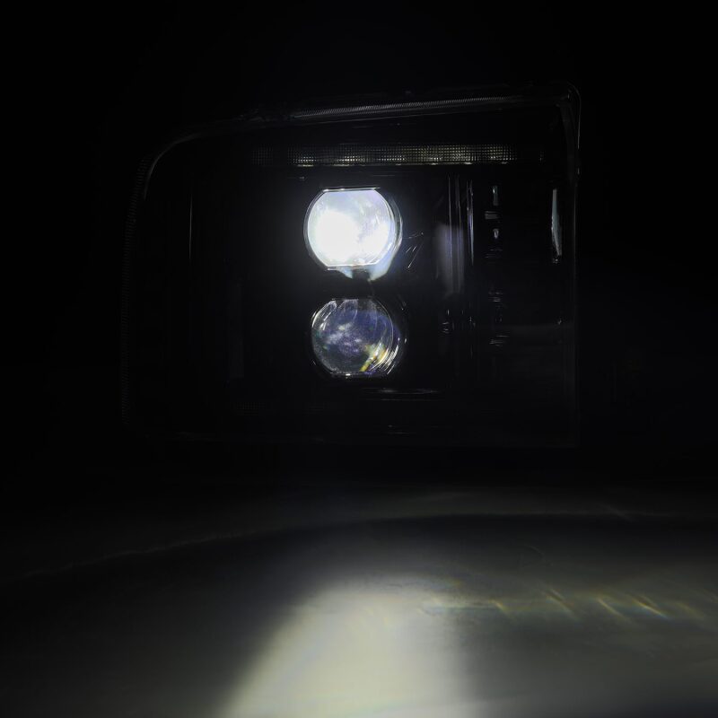 AlphaRex LUXX-Series LED Projector Headlights for 2005-2007 Ford Super Duty and Excursion, Alpha-Black - ARX880316