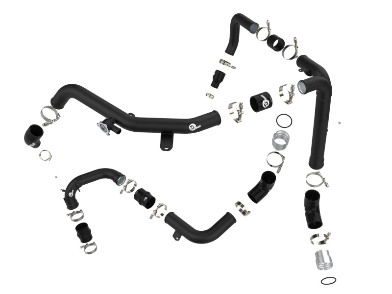 aFe POWER BladeRunner Aluminum Hot and Cold Charge Pipe Kit, Part Number 46-20584-B, Black, Ford Bronco 2.7L V6 EcoBoost