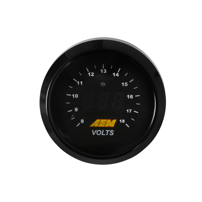 AEM Digital Voltmeter Gauge 8-18V, 52mm, Part Number 30-4400