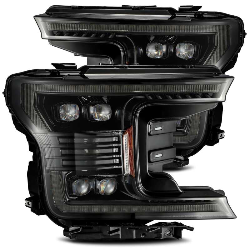 AlphaRex NOVA-Series Plank Style LED Projector Headlights for 2018–2019 Ford F-150 – Alpha Black, Part ARX880165