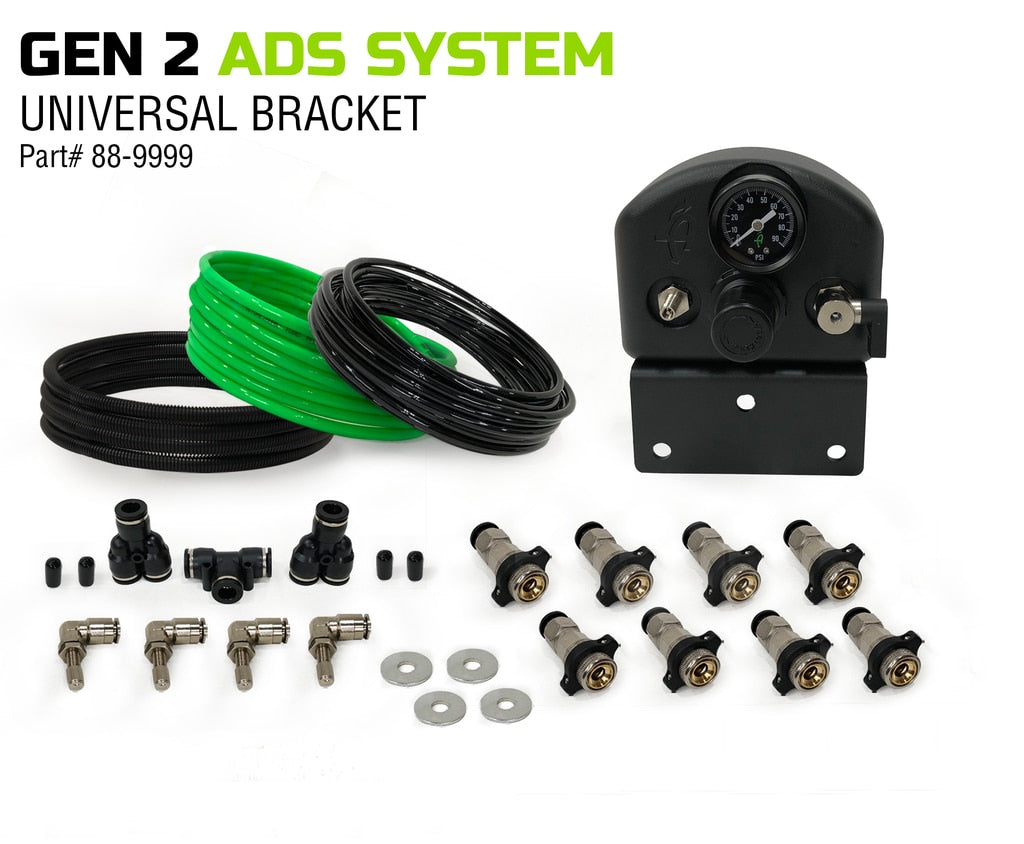Up Down Air - 88-9999 - Tire Inflation System - Tire Inflator System 4 Tire Universal With Box, Fittings, Hoses and Storage Bag Black