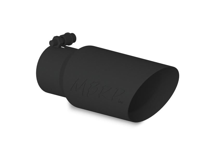 MBRP T5156BLK Armor BLK Dual-Wall Angled Exhaust Tip, 3-Inch Inlet, 4-Inch Outlet