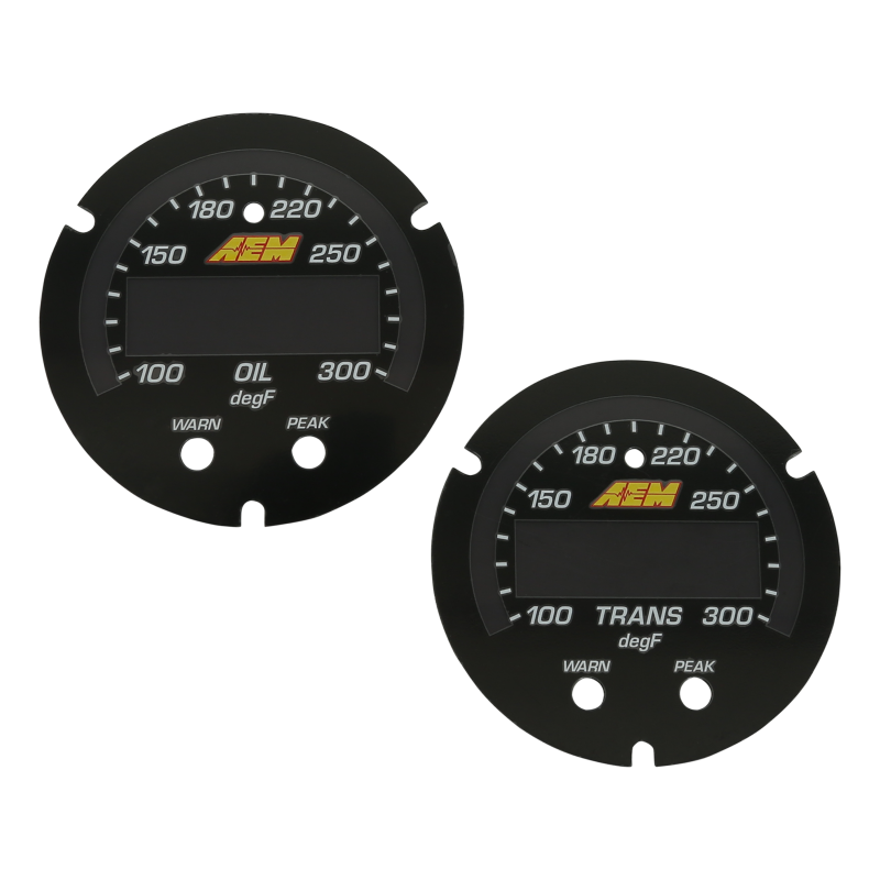 AEM X-Series Temperature Gauge Accessory Kit, 100-300°F / 40-150°C, Silver Bezel, Part AEM-30-0302-ACC