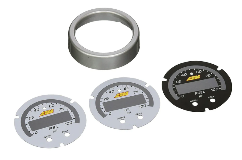 AEM X-Series 0-100 PSI Pressure Gauge Accessory Kit, Silver Bezel, Part AEM 30-0301-ACC