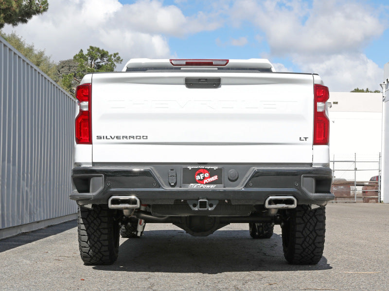 aFe Gemini XV 4-Inch to Dual 3-Inch Stainless Steel Cat-Back Exhaust with Cutout for 2019-2021 GM Silverado/Sierra 1500 6.2L V8 | 49-34140