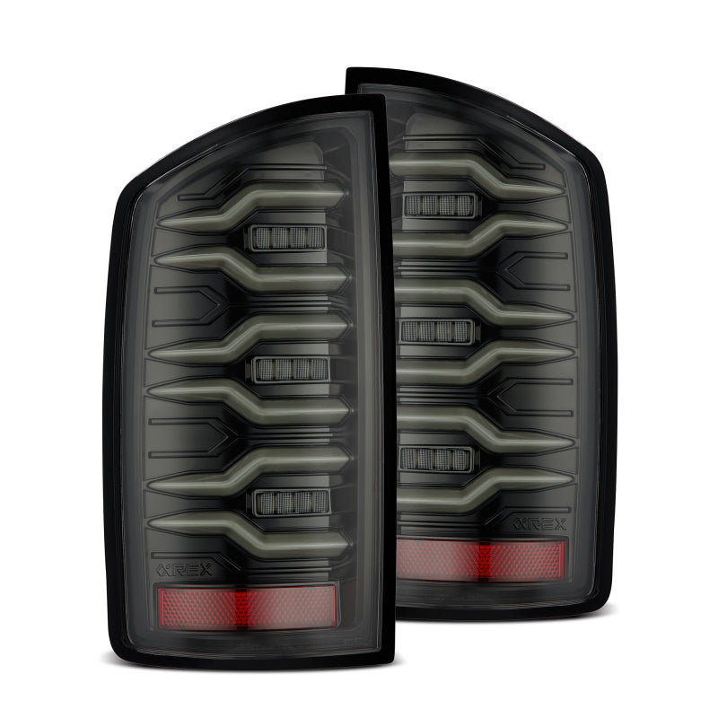 AlphaRex LUXX-Series LED Tail Lights Alpha-Black for 2002-2006 Dodge Ram 1500 and 2003-2006 Ram 2500/3500, Part ARX641020