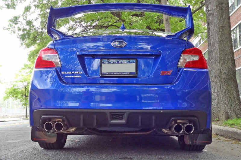 Rally Armor 15-18 Subaru WRX/STI (Sedan Only) UR White Mud Flap w/ Red Logo