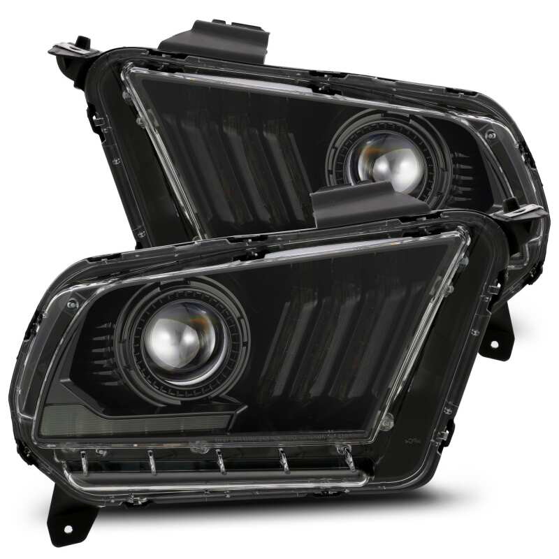 AlphaRex LUXX-Series Projector Headlights for 2010–2012 Ford Mustang, Plank Style, Alpha Black | ARX880118