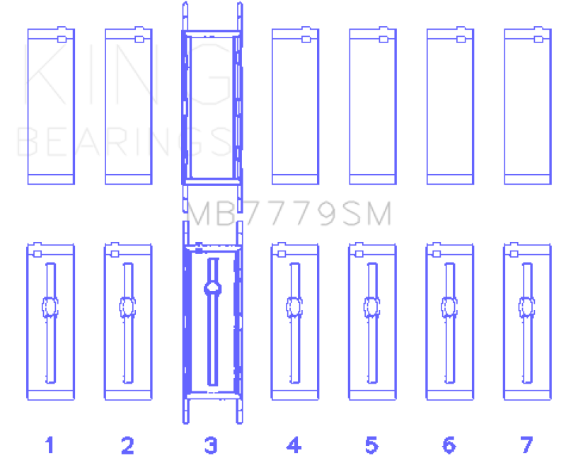 King Engine Bearings MB7779SM BMW B58B30A Main Bearing Set