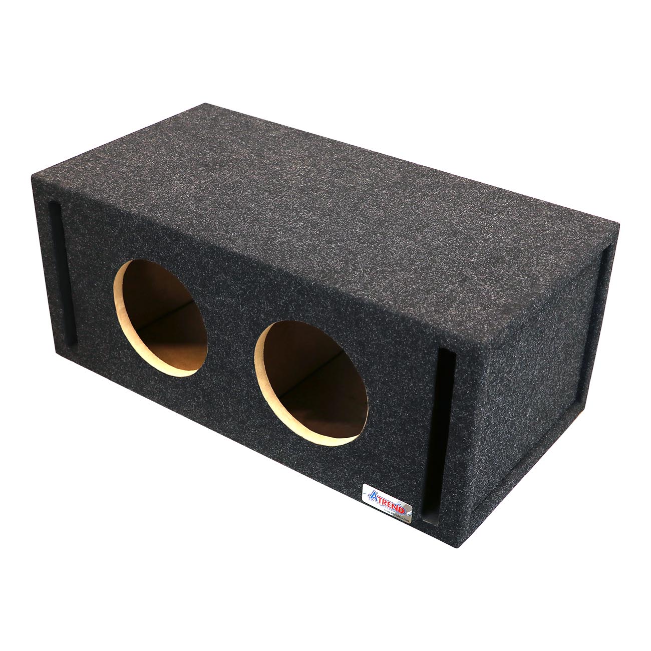 Atrend Dual 8-Inch Vented Woofer Enclosure with Charcoal Carpet Covering