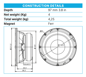 Beyma 8P300FE/N - 8" High-Performance Low/Mid Frequency Transducer