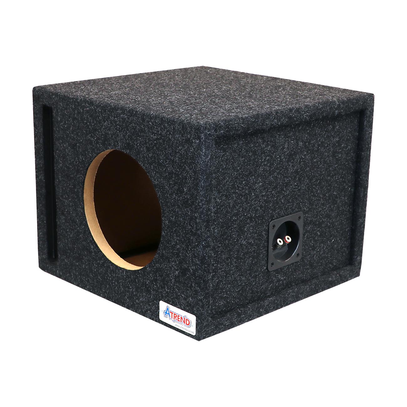 Atrend Single 8-Inch Vented Woofer Enclosure with Charcoal Carpet Covering