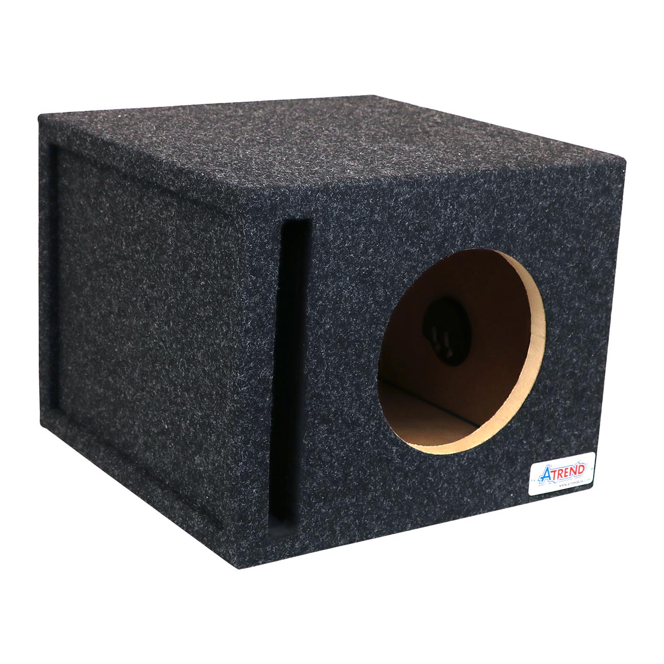 Atrend Single 8-Inch Vented Woofer Enclosure with Charcoal Carpet Covering