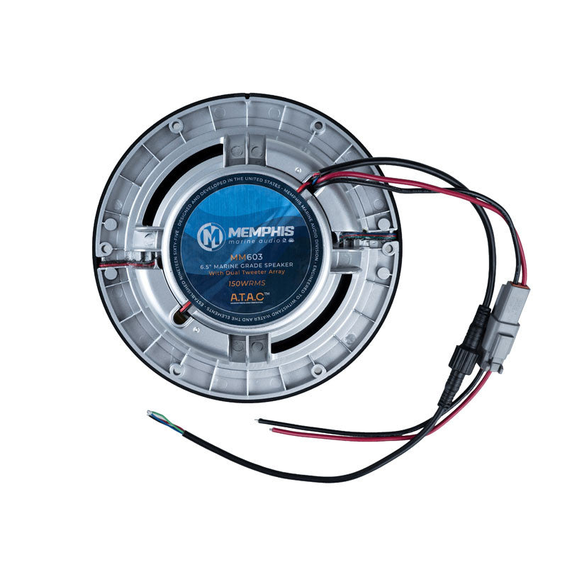 Memphis - MM603 - MARINE 6.5" 2-WAY SPKR B&W GRILLES WITH RGB LED