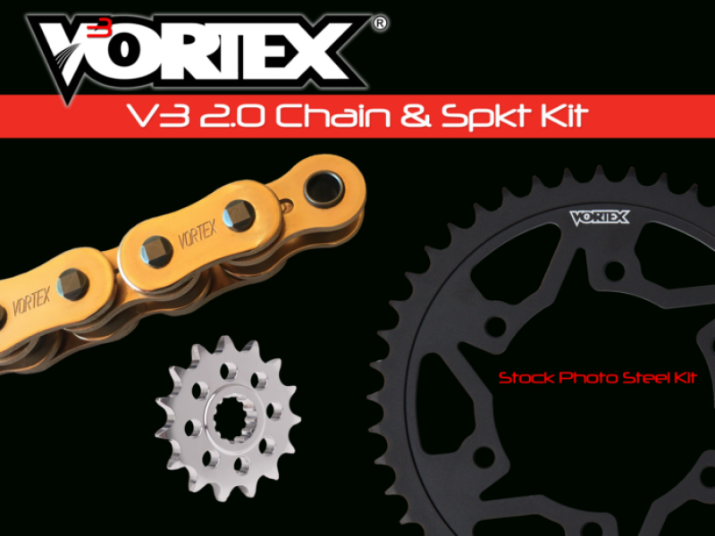 Vortex Racing V3 2.0 Chain and Sprocket Kit 3521-17,527S-40,G530SX3-110- Gold