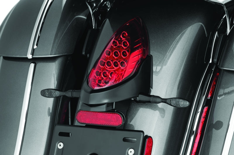 Kuryakyn Micro 1000 Dual-Function LED Turn Signals, Smoke Lens, Red/Red/Amber, Satin Black – Part Number 2534