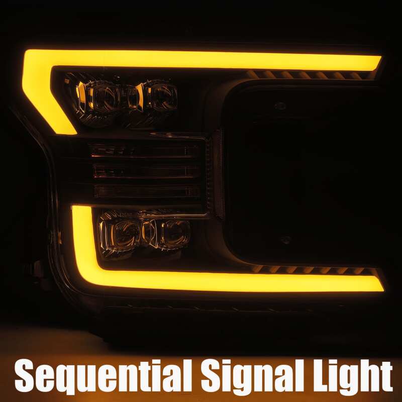 AlphaRex ARX880181 NOVA LED Projector Headlights for 2018–2019 Ford F-150, Plank Style Chrome
