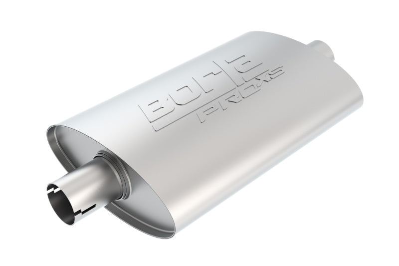 Borla 400495 ProXS Universal Oval Muffler, 2.25-Inch Center Inlet and Outlet, Notched Necks