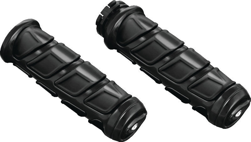 Kuryakyn Kinetic Metric Motorcycle Grips, Black - Part Number 6376