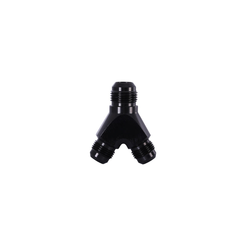Aeromotive Y-Block Fuel Fitting, AN-10 Inlet to Dual AN-8 Outlets, Part Number 15675