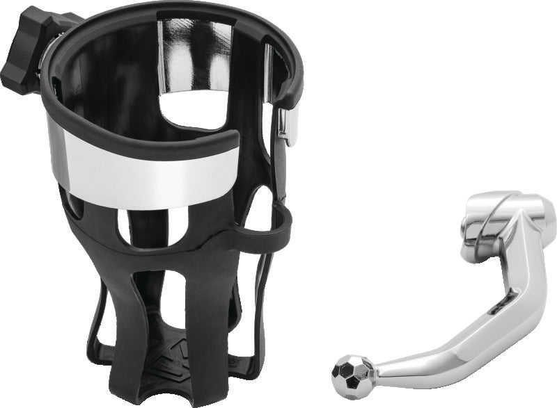 Kuryakyn Reflex Drink Holder for Honda Gold Wing DCT, Left-Side Handlebar Mount, Chrome - Part KUR6494