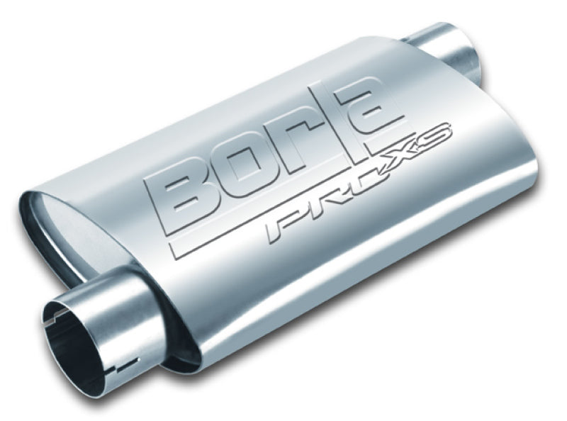 Borla ProXS Universal Muffler 400491, 3-Inch Offset Inlet and Outlet, Notched Necks