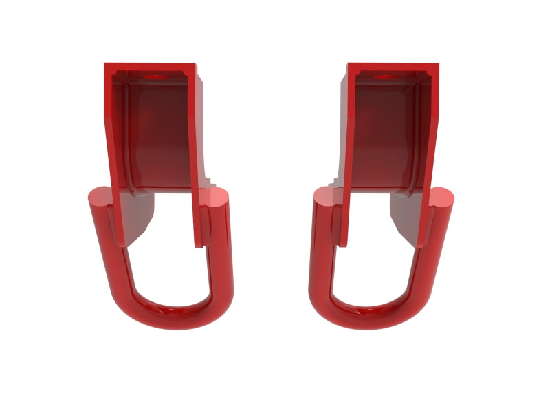 aFe POWER Front Tow Hooks, Red, Toyota Tundra 2022–2026, Part Number afe450-72T001-R