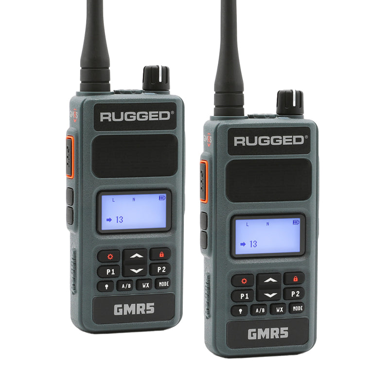 Rugged Radios GMR5-X 5W GMRS Handheld Radio - Waterproof with XL Battery - 2 Pack