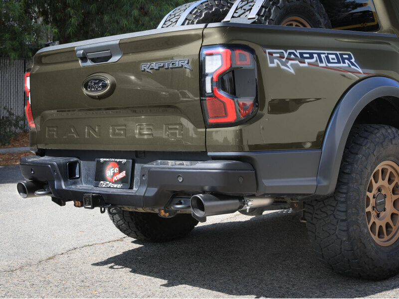 aFe Vulcan Series 3-Inch 304 Stainless Steel Cat-Back Exhaust with Black Tips for 2024-2026 Ford Ranger Raptor 3.0L V6