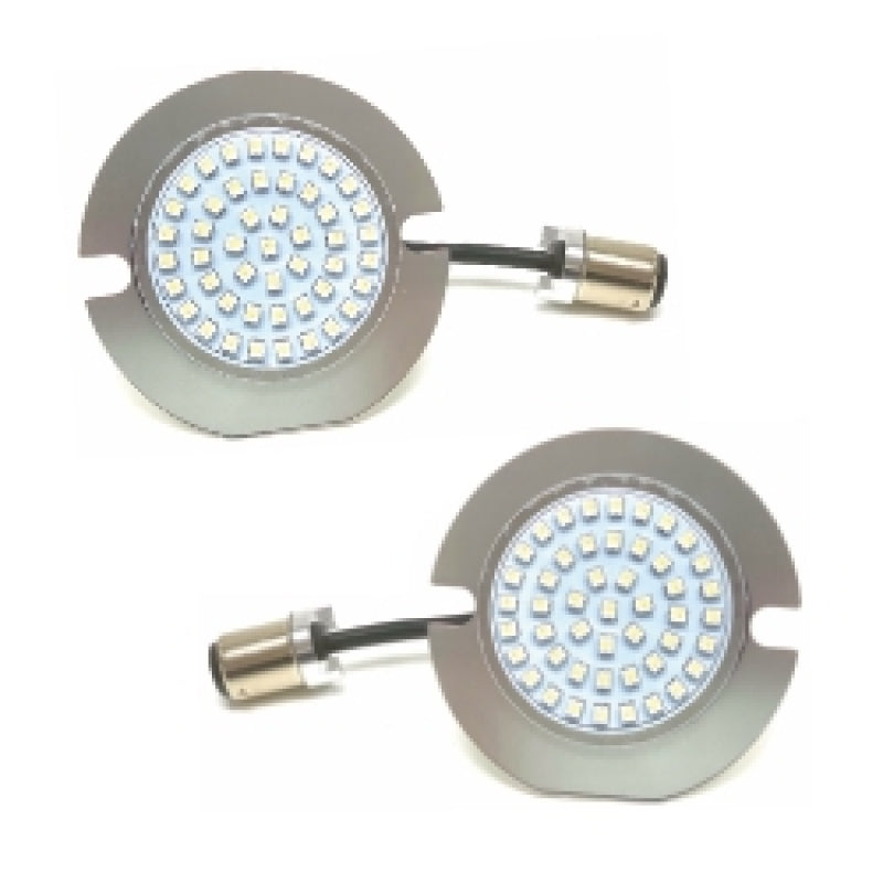 Letric Lighting Flat Switchbacks Front 1157 White/Amber LED Turn Signal Bulbs - letLLC-FLI-7WAS