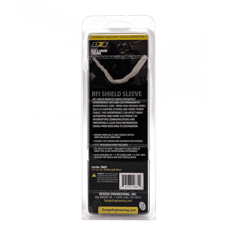 DEI RFI Shield Split Sleeve, 1/2-Inch Inside Diameter x 3 Feet, Part Number 10681