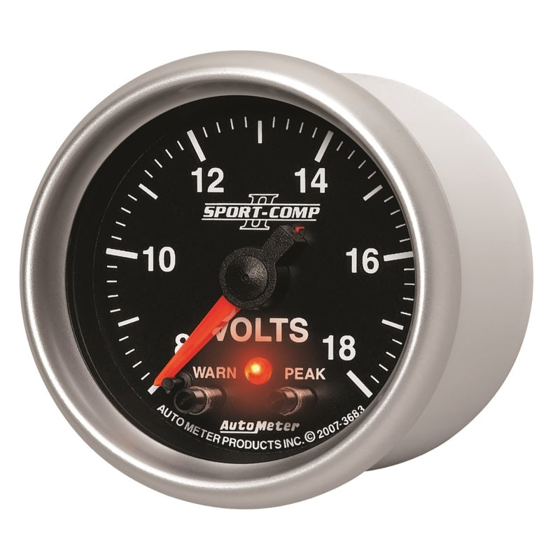 AutoMeter Sport-Comp II Digital Voltmeter Gauge, 18V - Part Number 3683