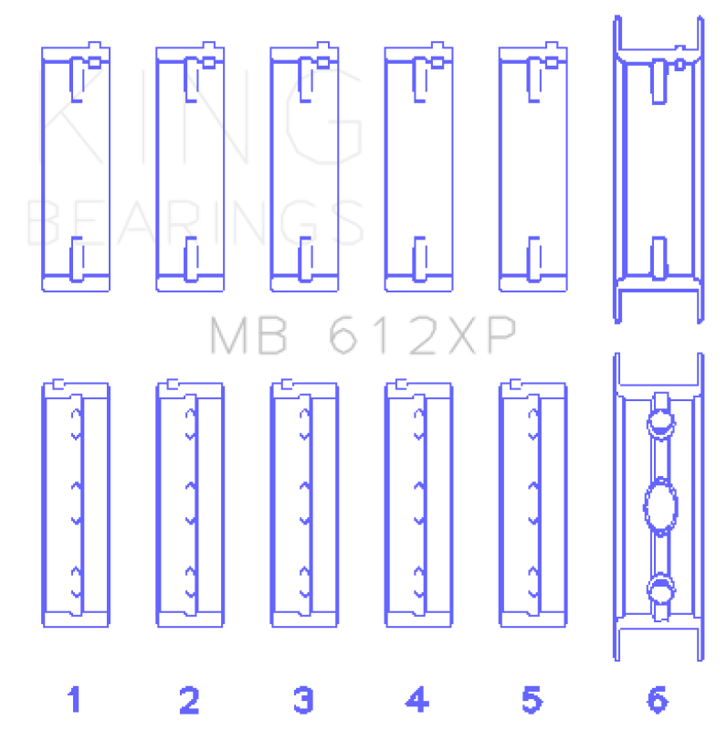 King Engine Bearings MB612XP Ford ST 2.5L Turbo Main Bearing Set, Standard Size