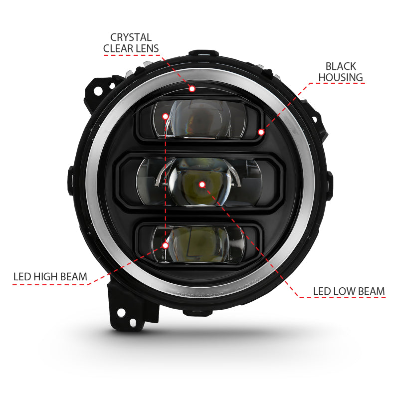 ANZO 2018-2019 Jeep Wrangler Full Led Projector?H.L Black