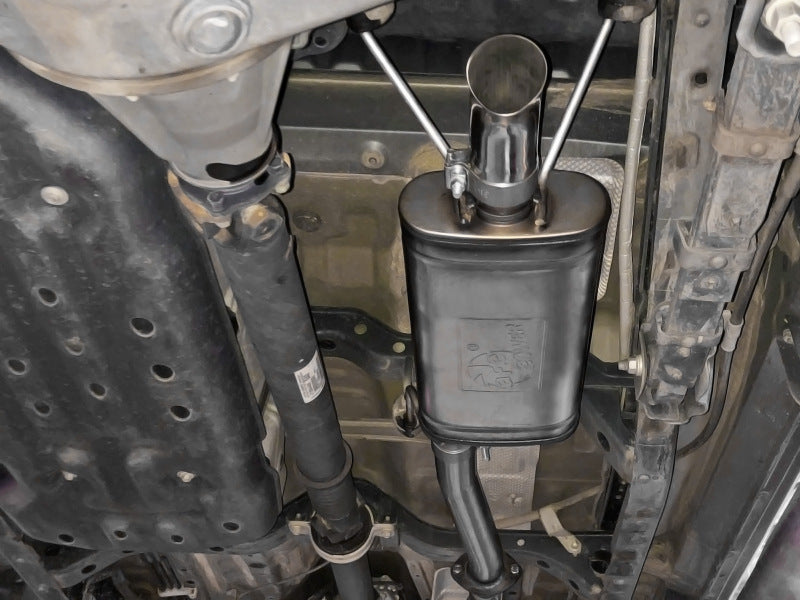 aFe ROCK BASHER Cat-Back Hi-Tuck Exhaust System for 2016-2023 Toyota Tacoma 2.5-Inch 409 Stainless Steel - 49-46046