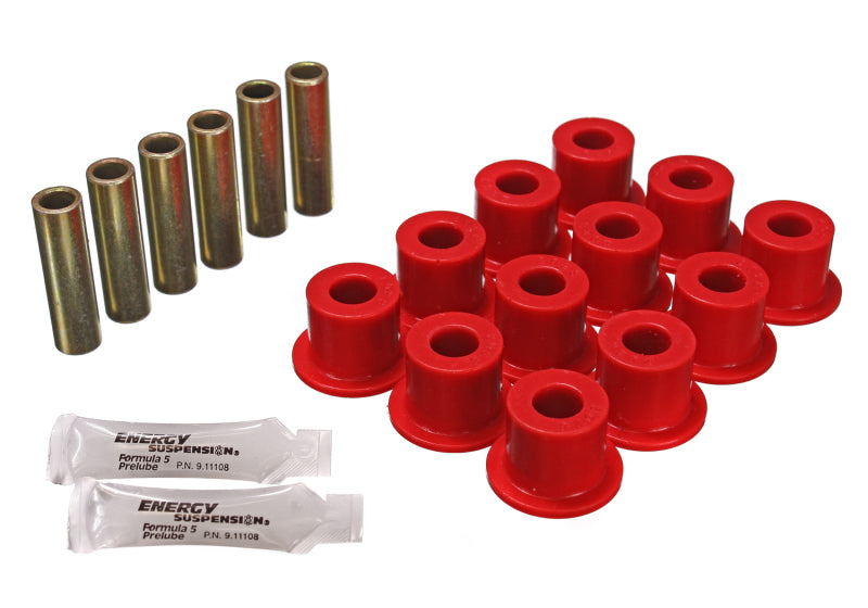 Energy Suspension - eng6.2102R - 72-81 Scout II Red Front & Rear Leaf Spring Bushing Set