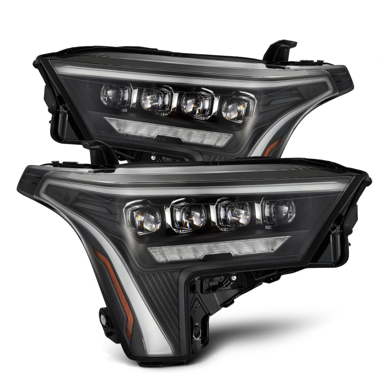AlphaRex ARX880872 NOVA-Series Projector Headlights for 2022-2023 Toyota Tundra and 2022 Toyota Sequoia, Black with Amber DRL