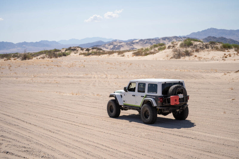 DV8 Offroad Body Mounted Tire Carrier for 2018–2025 Jeep Wrangler JL, Part Number dveTCJL-14