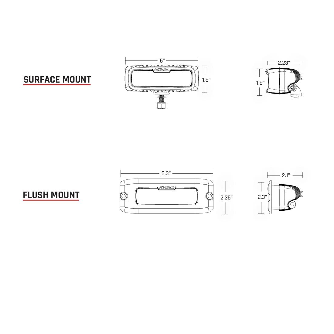 Rigid Industries - 904113 - Auxiliary Light - Flood Surface Mount SR-Q Pro